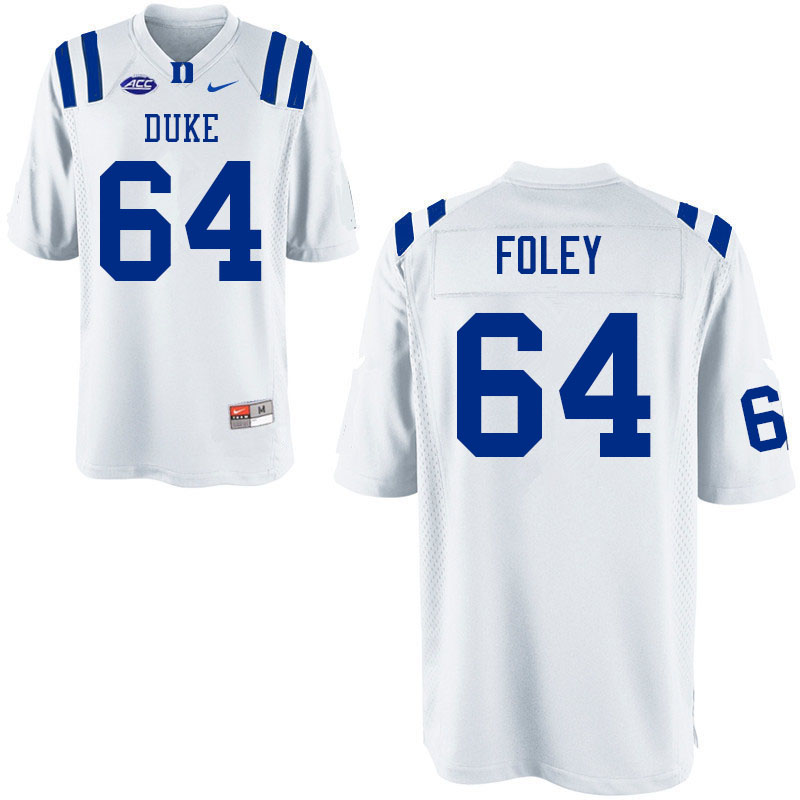 Men #64 Brian Foley Duke Blue Devils College Football Jerseys Sale-White